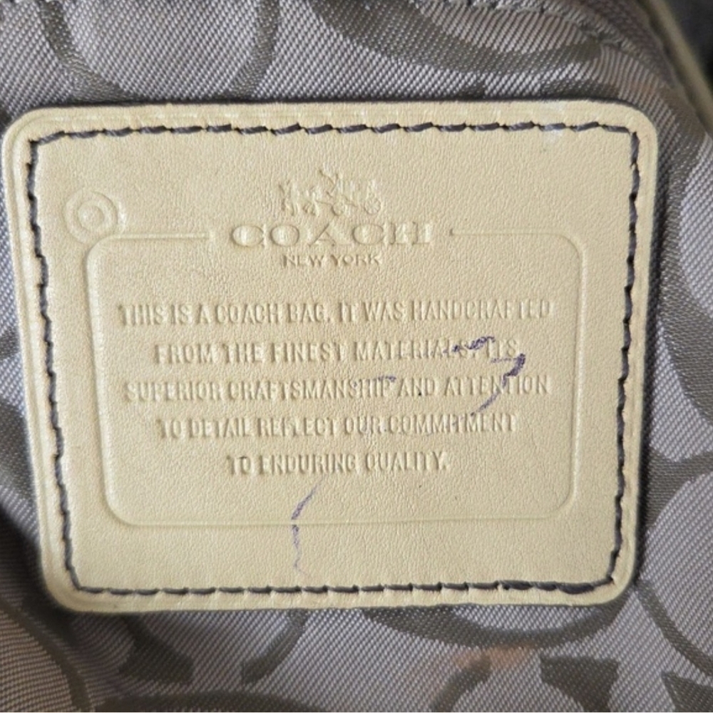 Coach Beige Leather Drawstring Backpack with Dark… - image 13